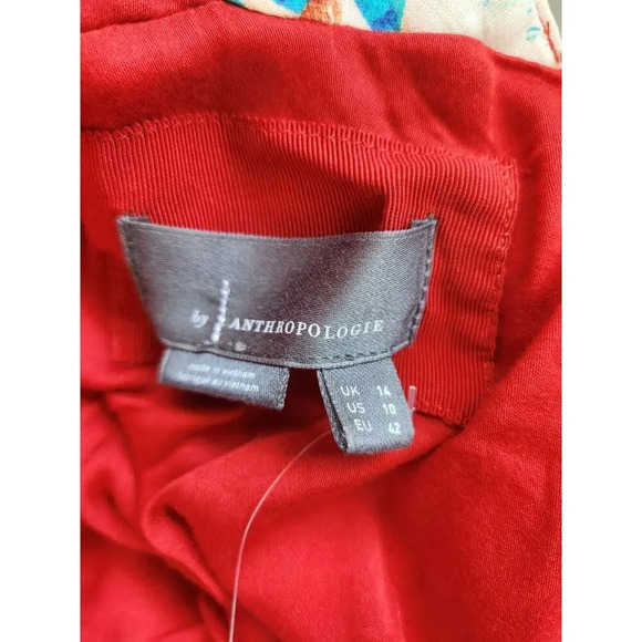 NWT Anthropologie Sleeveless Asymmetrical Floral Linen Midi Dress Sz 10 #9K403 - Picture 12 of 14